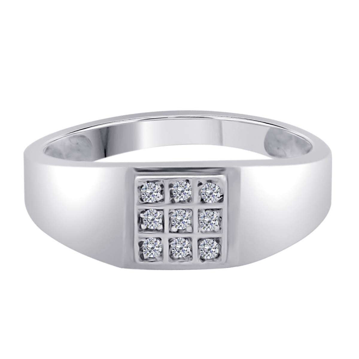 0.10 Carat Natural Diamond ( HI / I1-I2 ) Men's Equisite Engagement Ring For Men's In 10K Yellow & White Gold Mauli Jewels