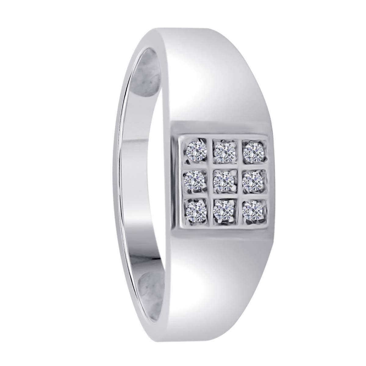 0.10 Carat Natural Diamond ( HI / I1-I2 ) Men's Equisite Engagement Ring For Men's In 10K Yellow & White Gold Mauli Jewels