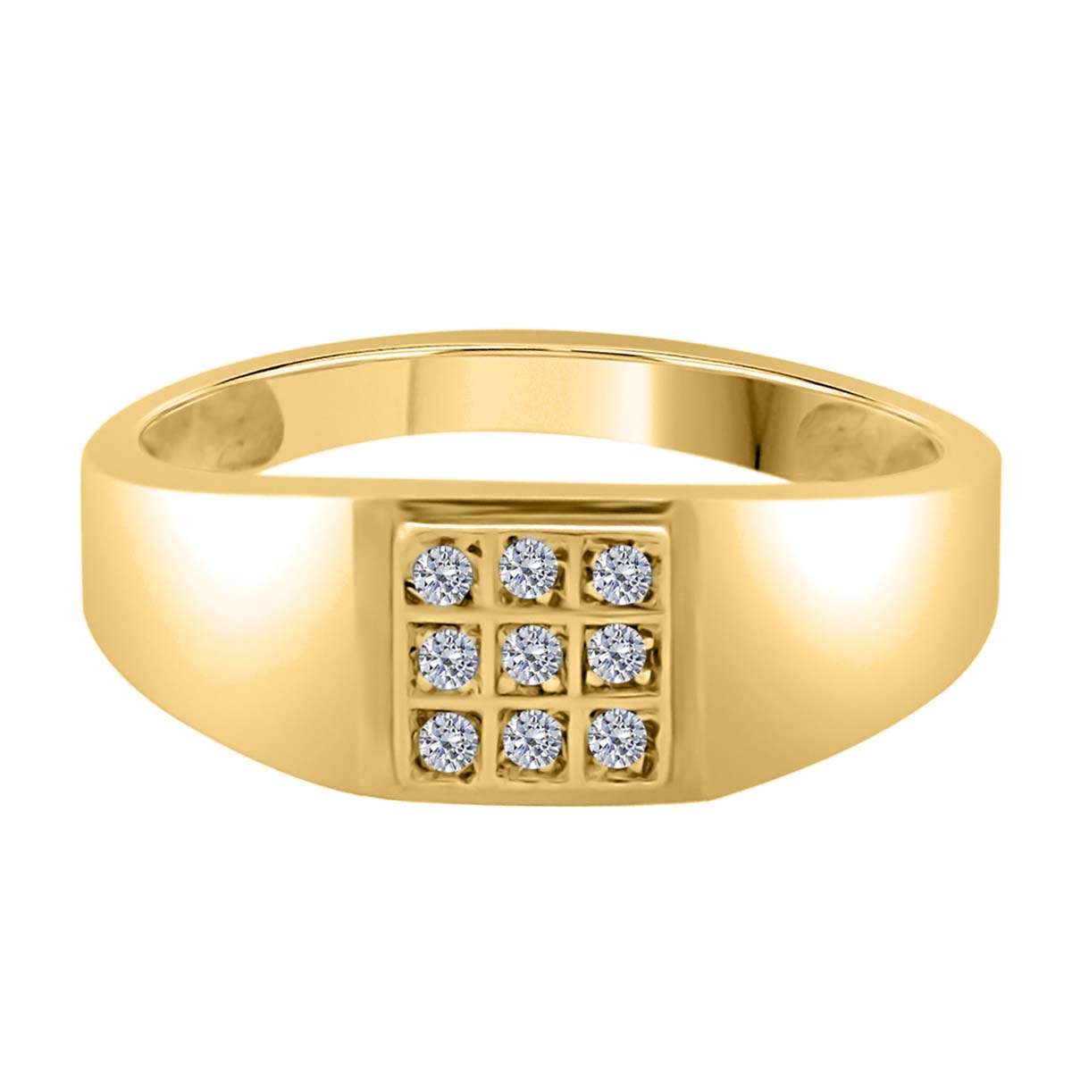 0.10 Carat Natural Diamond ( HI / I1-I2 ) Men's Equisite Engagement Ring For Men's In 10K Yellow & White Gold Mauli Jewels