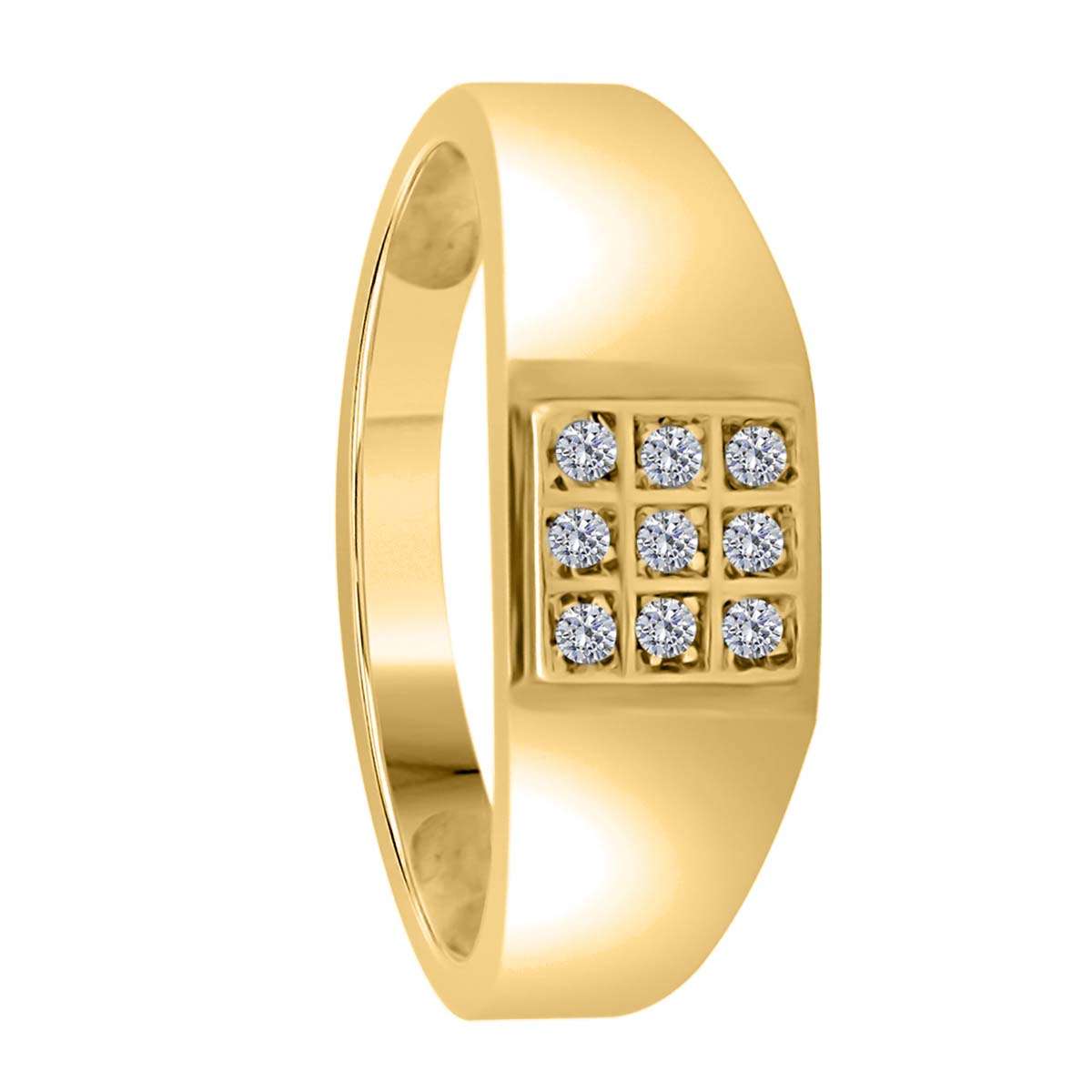 0.10 Carat Natural Diamond ( HI / I1-I2 ) Men's Equisite Engagement Ring For Men's In 10K Yellow & White Gold Mauli Jewels