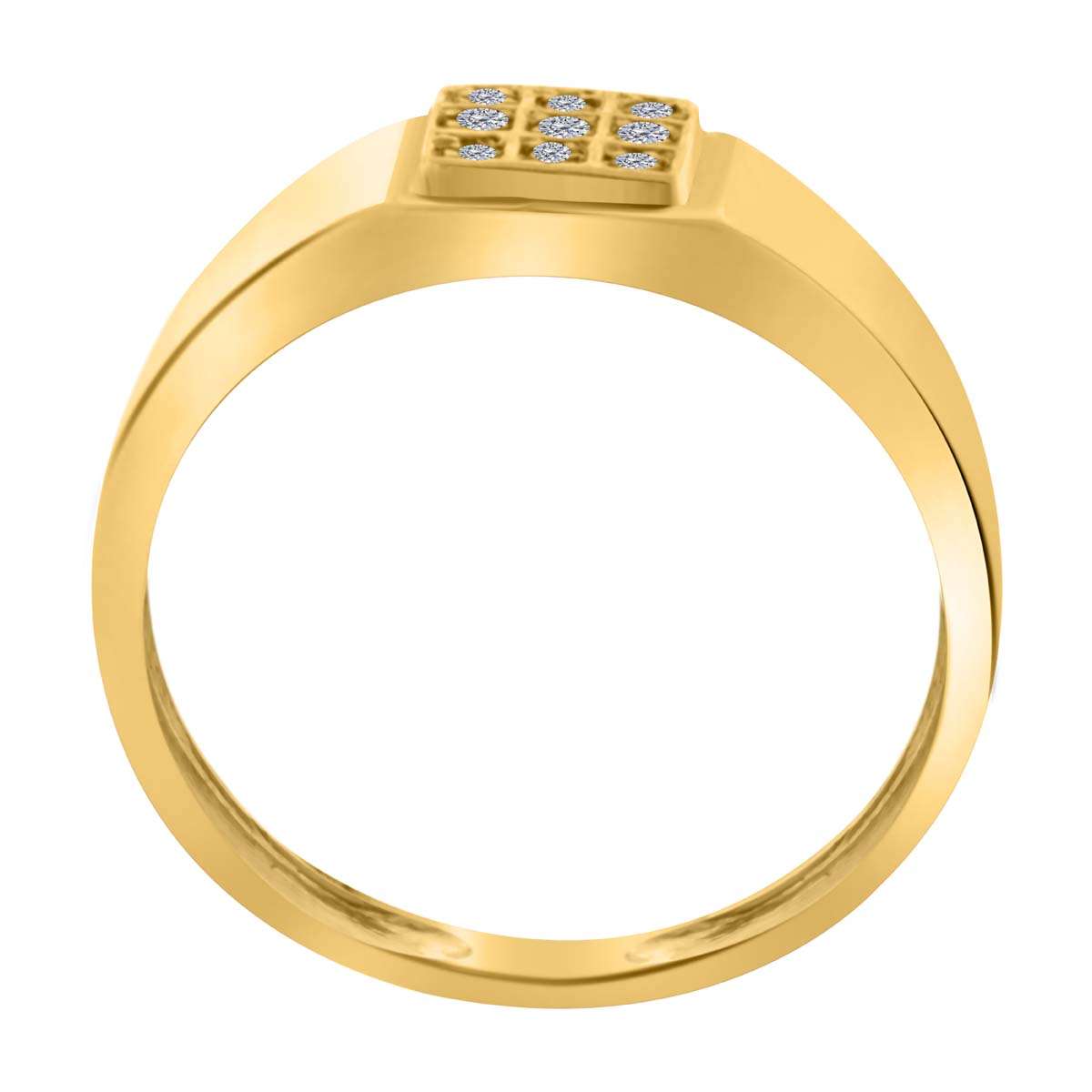 0.10 Carat Natural Diamond ( HI / I1-I2 ) Men's Equisite Engagement Ring For Men's In 10K Yellow & White Gold Mauli Jewels
