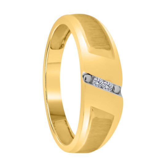 MauliJewels Men’s Diamond Wedding Ring 0.04 Carat White Diamond Engagement Ring Channel Setting 10K Yellow Gold Unique Mens Ring Promise Band