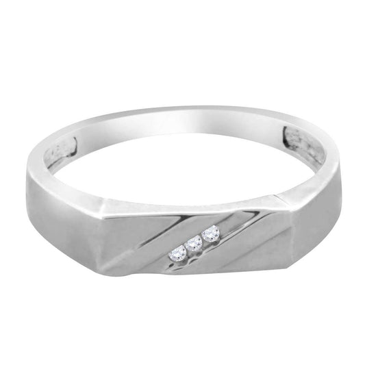 MAULIJEWELS 0.03 Carat Natural Diamond Engagement Wedding Ring for Men in 10K White and Yellow Gold (H-I / I1-I2) Mauli Jewels