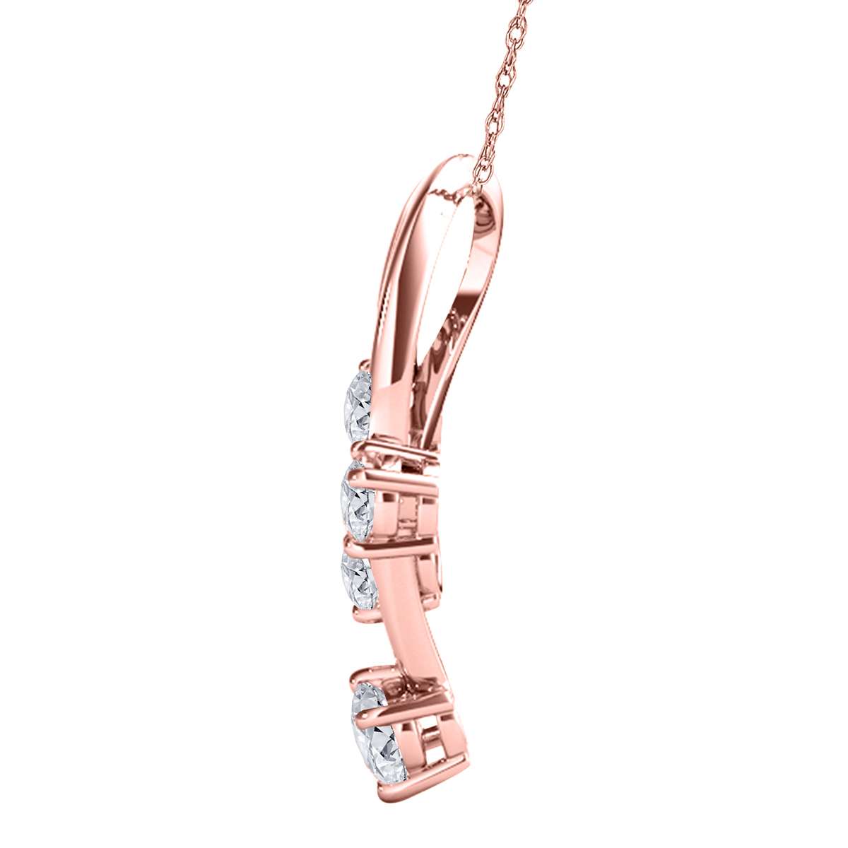 Maulijewels 3/4 Carat Diamond Total Weight (H-I/ I1-I2) 10K Solid Gold Hand Finished Women Pendant Necklace With 18" Box Chain Mauli Jewels