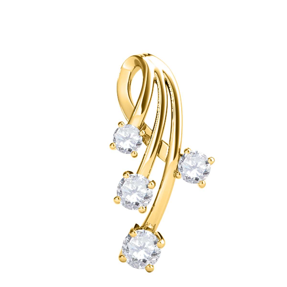 Maulijewels 3/4 Carat Diamond Total Weight (H-I/ I1-I2) 10K Solid Gold Hand Finished Women Pendant Necklace With 18" Box Chain Mauli Jewels