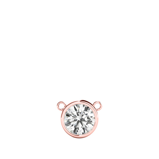 Mauli Jewels 10K Gold Round White Diamond Solitaire Bezel-Set Pendant Necklace for Women, 1.20 CTW, D-VS1/VS2 Clarity with 18inch Silver Cable Chain