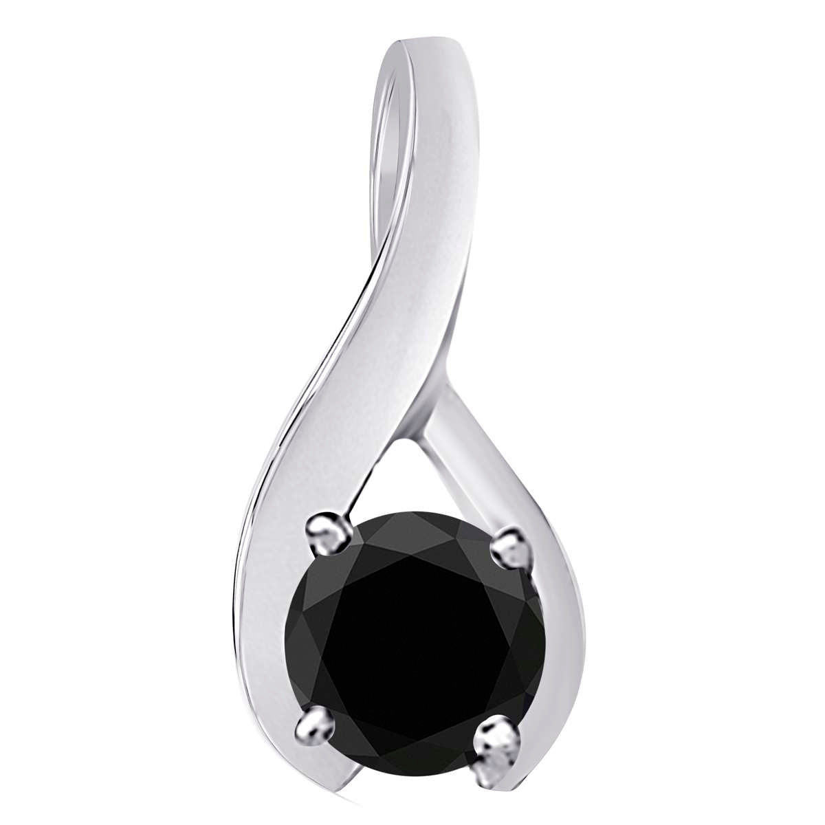 1/2 Carat Intertwined Design Solitaire Black Diamond Pendant Necklace For Women In 14K Rose White & Yellow Gold Mauli Jewels