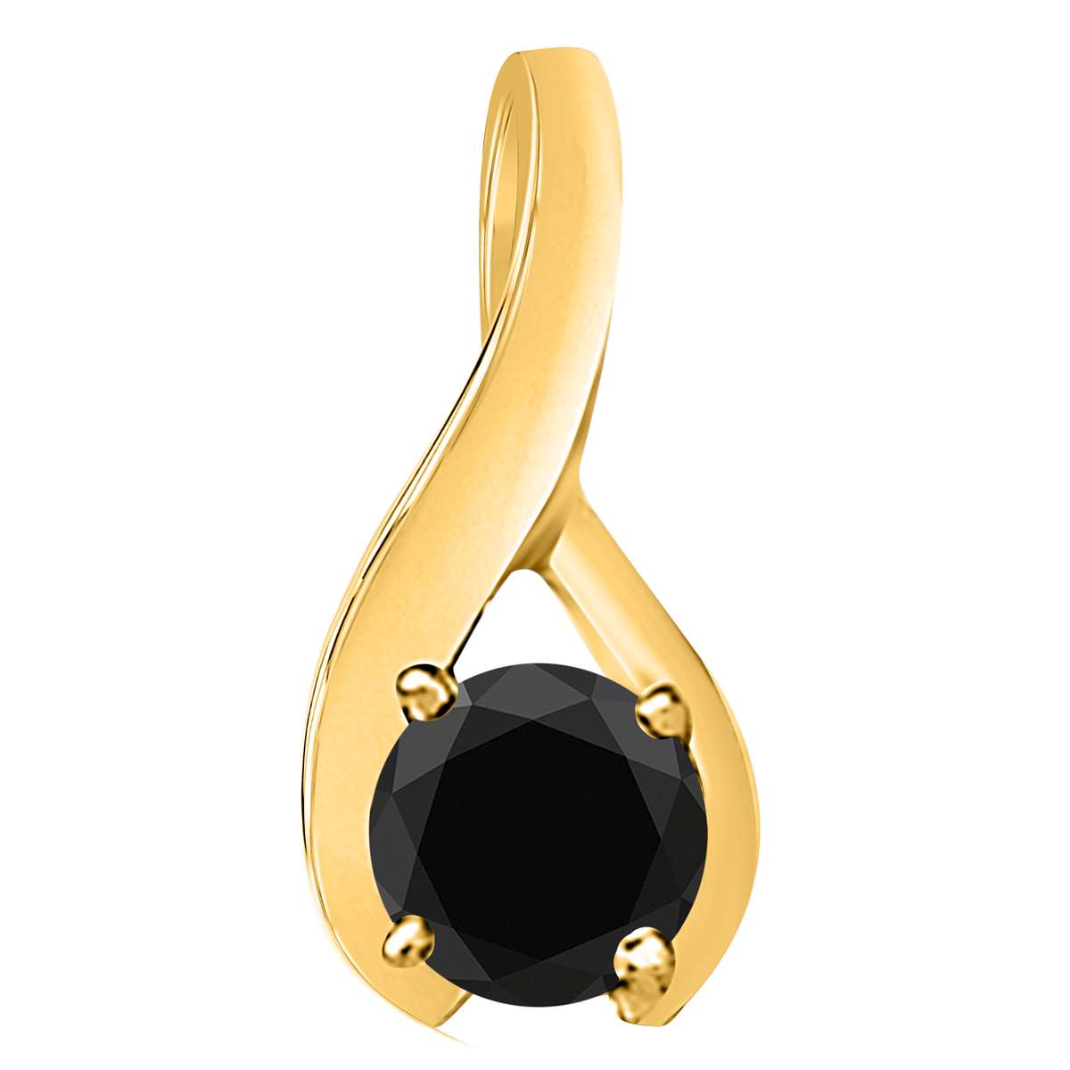 1/2 Carat Intertwined Design Solitaire Black Diamond Pendant Necklace For Women In 14K Rose White & Yellow Gold Mauli Jewels