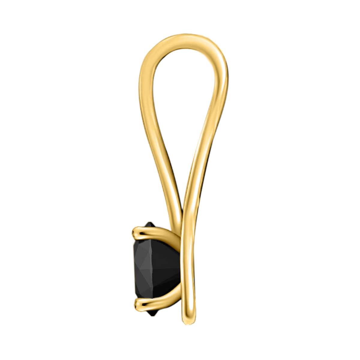 1/2 Carat Intertwined Design Solitaire Black Diamond Pendant Necklace For Women In 14K Rose White & Yellow Gold Mauli Jewels