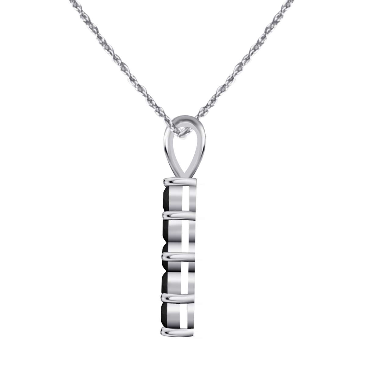 0.50 Carat Black Diamond Pendant Necklace for Women in 10K Rose, White & Yellow Gold with 18" Gold Plated Box Chain Mauli Jewels