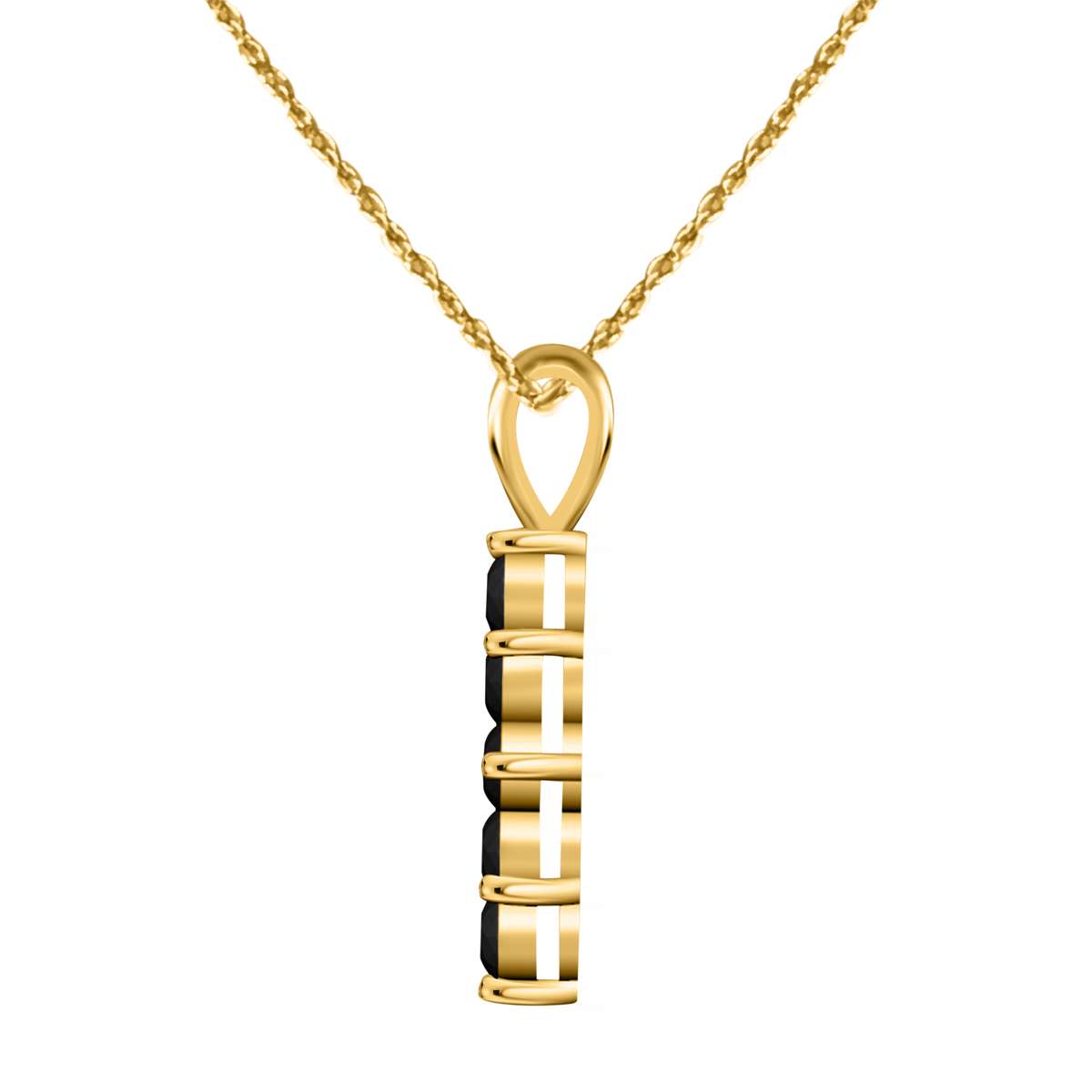 0.50 Carat Black Diamond Pendant Necklace for Women in 10K Rose, White & Yellow Gold with 18" Gold Plated Box Chain Mauli Jewels