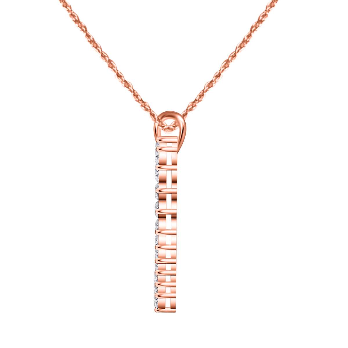 10K Rose White & Yellow Gold 2.00 Carat Natural Diamond Prong Set Heart Shape Pendant for Women With 18" Box Chain Mauli Jewels
