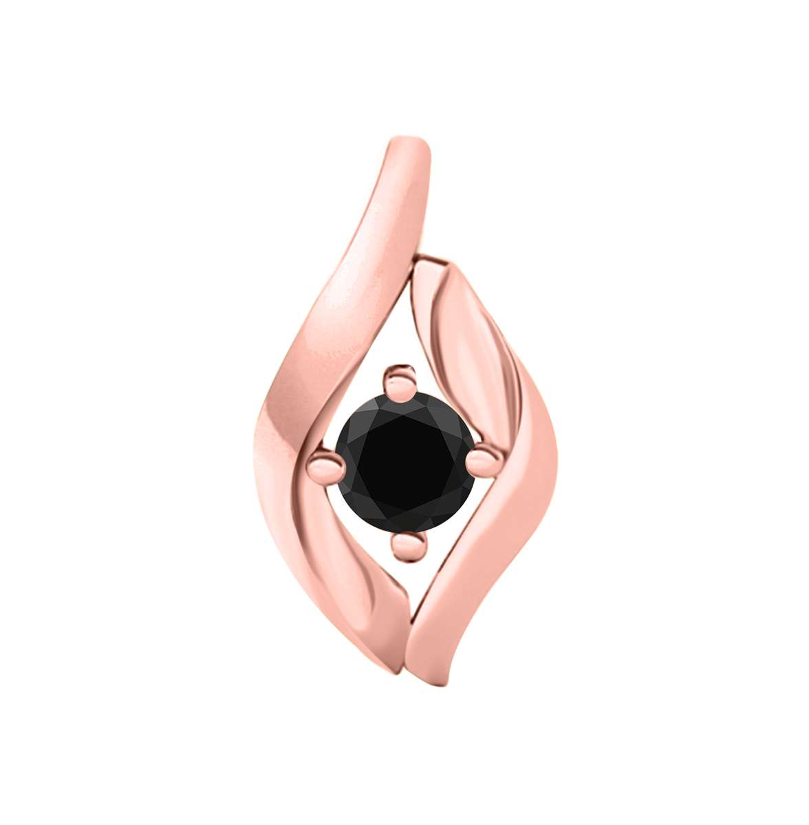 MauliJewels 0.25 Carat. Black Diamond Heart Pendant Necklace for Women In 10K Rose, White And Yellow Gold With 18'' Chain Mauli Jewels
