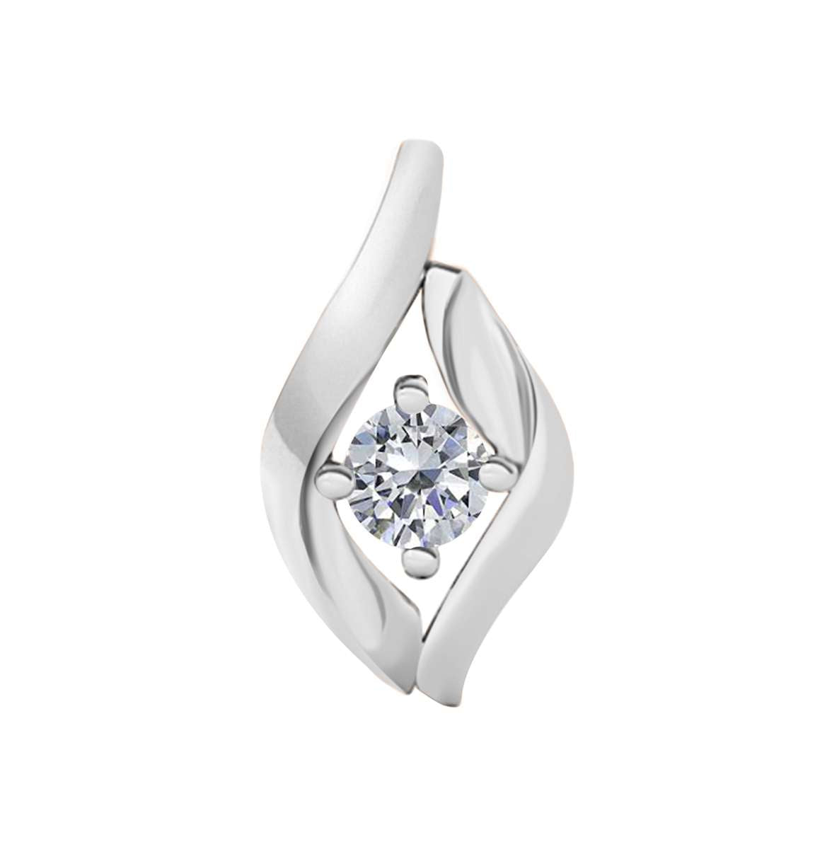 1/4 Carat Natural White Diamond Prong Set Pendant Necklace In 10K Rose White & Yellow Gold With 18" Box Chain Mauli Jewels
