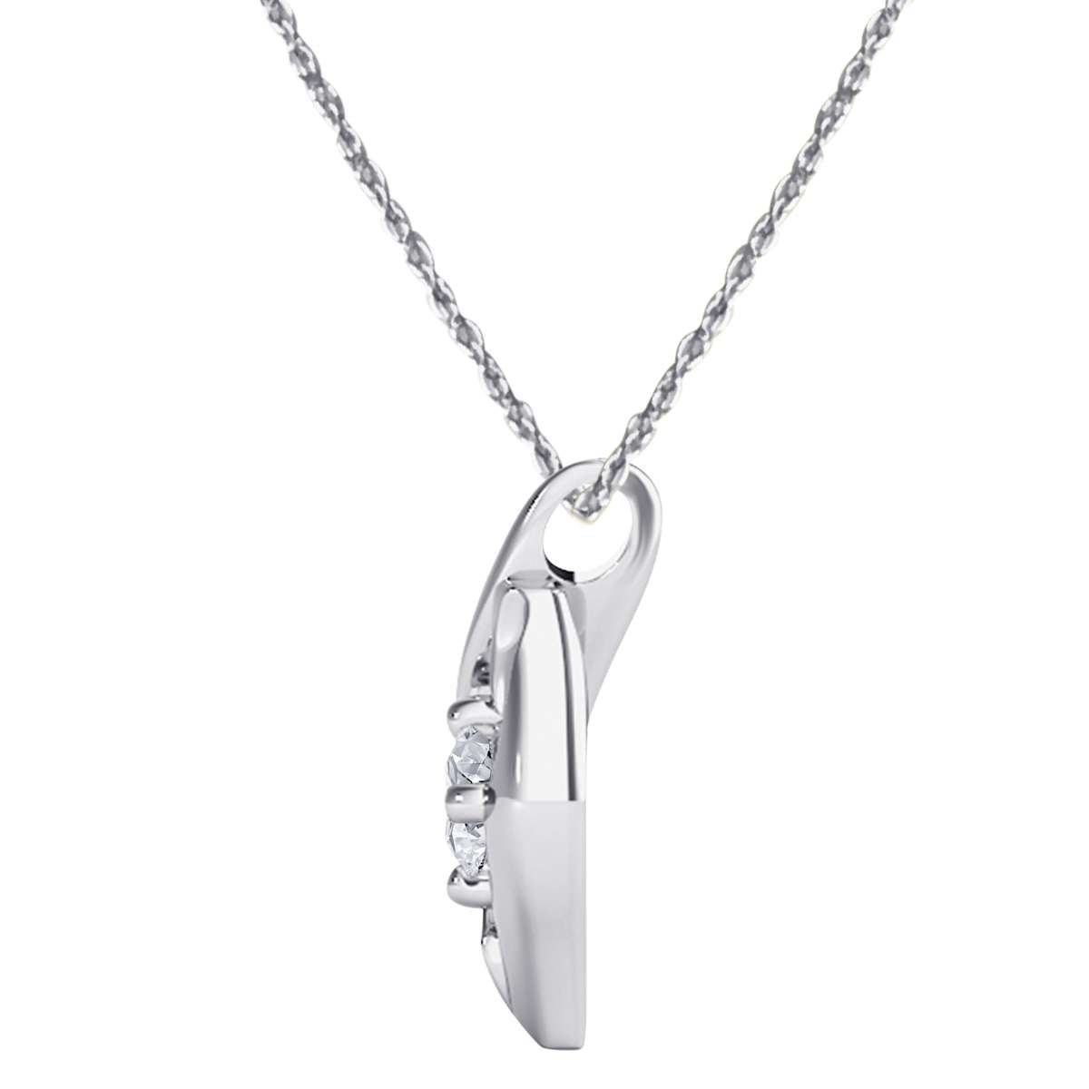 1/4 Carat Natural White Diamond Prong Set Pendant Necklace In 10K Rose White & Yellow Gold With 18" Box Chain Mauli Jewels
