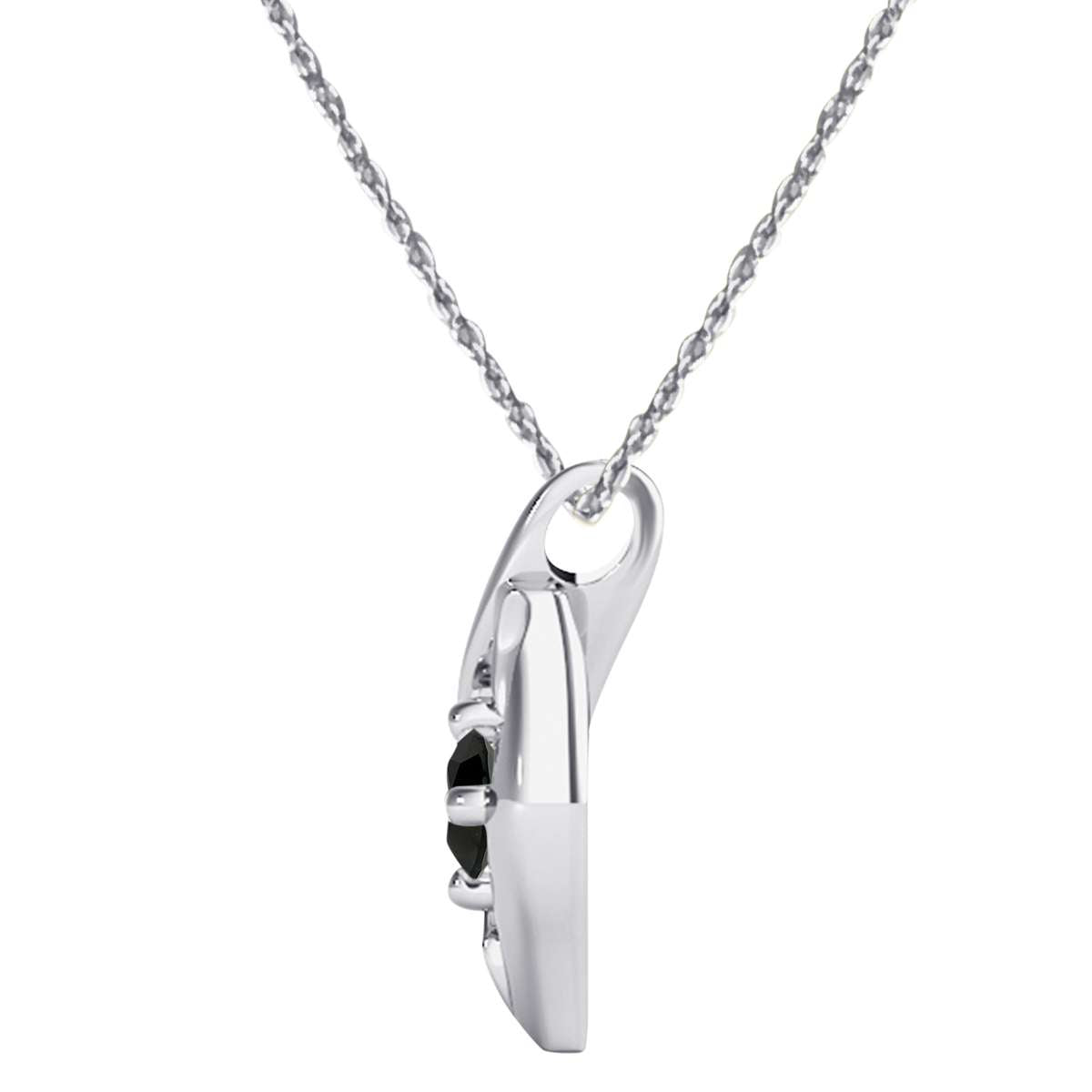MauliJewels 0.25 Carat. Black Diamond Heart Pendant Necklace for Women In 10K Rose, White And Yellow Gold With 18'' Chain Mauli Jewels