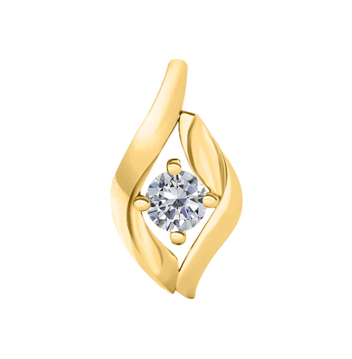 1/4 Carat Natural White Diamond Prong Set Pendant Necklace In 10K Rose White & Yellow Gold With 18" Box Chain Mauli Jewels