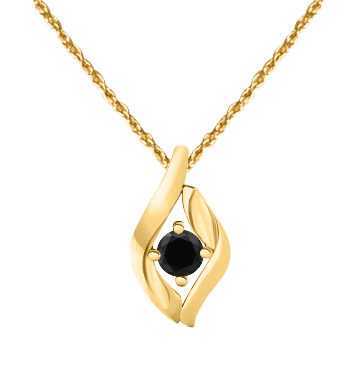 MauliJewels 0.25 Carat. Black Diamond Heart Pendant Necklace for Women In 10K Rose, White And Yellow Gold With 18'' Chain Mauli Jewels
