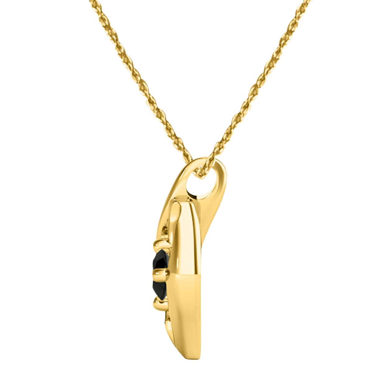 MauliJewels 0.25 Carat. Black Diamond Heart Pendant Necklace for Women In 10K Rose, White And Yellow Gold With 18'' Chain Mauli Jewels