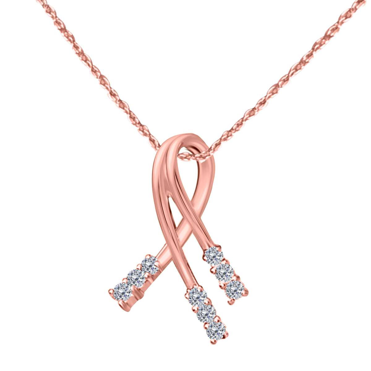 0.25 Carat Diamond ( I-J / I1-I2 ) Pendant Necklace For Women In 10K Rose White & Yellow Gold With 18" Box Chain Mauli Jewels