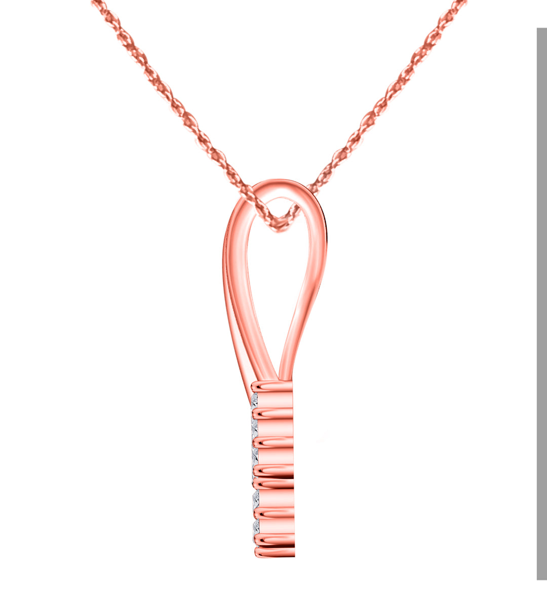 0.25 Carat Diamond ( I-J / I1-I2 ) Pendant Necklace For Women In 10K Rose White & Yellow Gold With 18" Box Chain Mauli Jewels