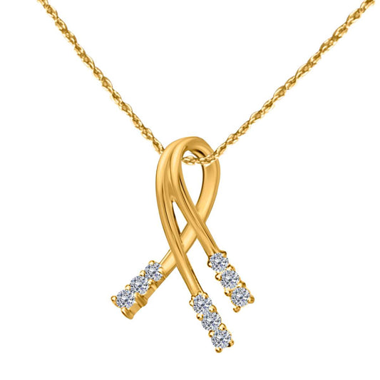 0.25 Carat Diamond ( I-J / I1-I2 ) Pendant Necklace For Women In 10K Rose White & Yellow Gold With 18" Box Chain Mauli Jewels