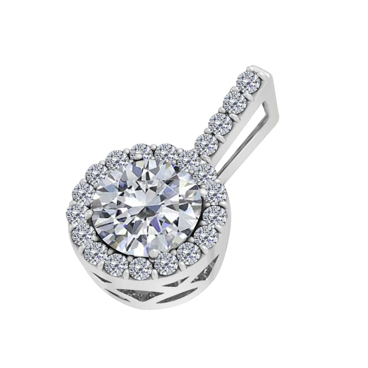 3/8 Carat Natural Diamond Halo Pendant Necklace For Women In 14K Rose White & Yellow Gold With 18" Box Chain Mauli Jewels