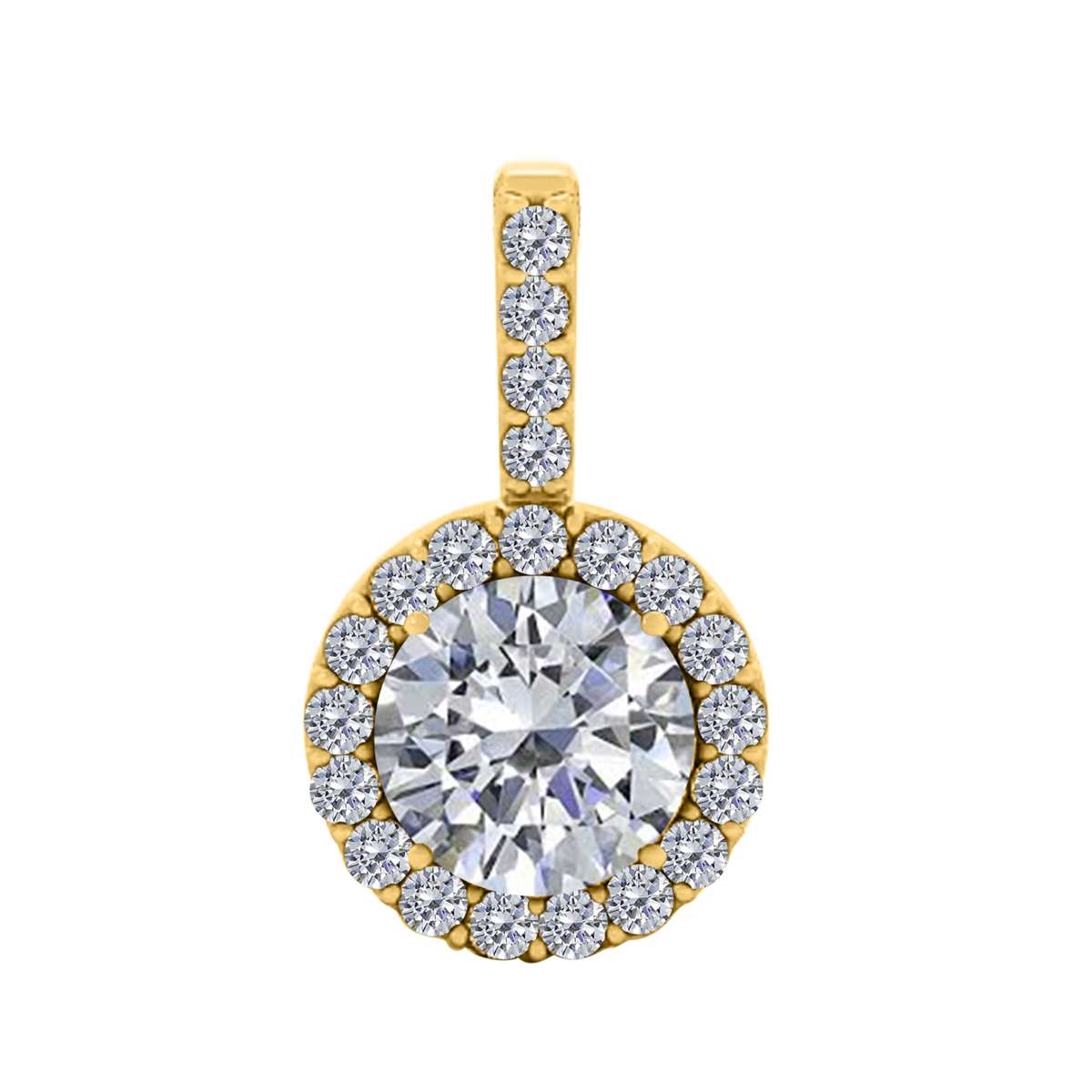 3/8 Carat Natural Diamond Halo Pendant Necklace For Women In 14K Rose White & Yellow Gold With 18" Box Chain Mauli Jewels