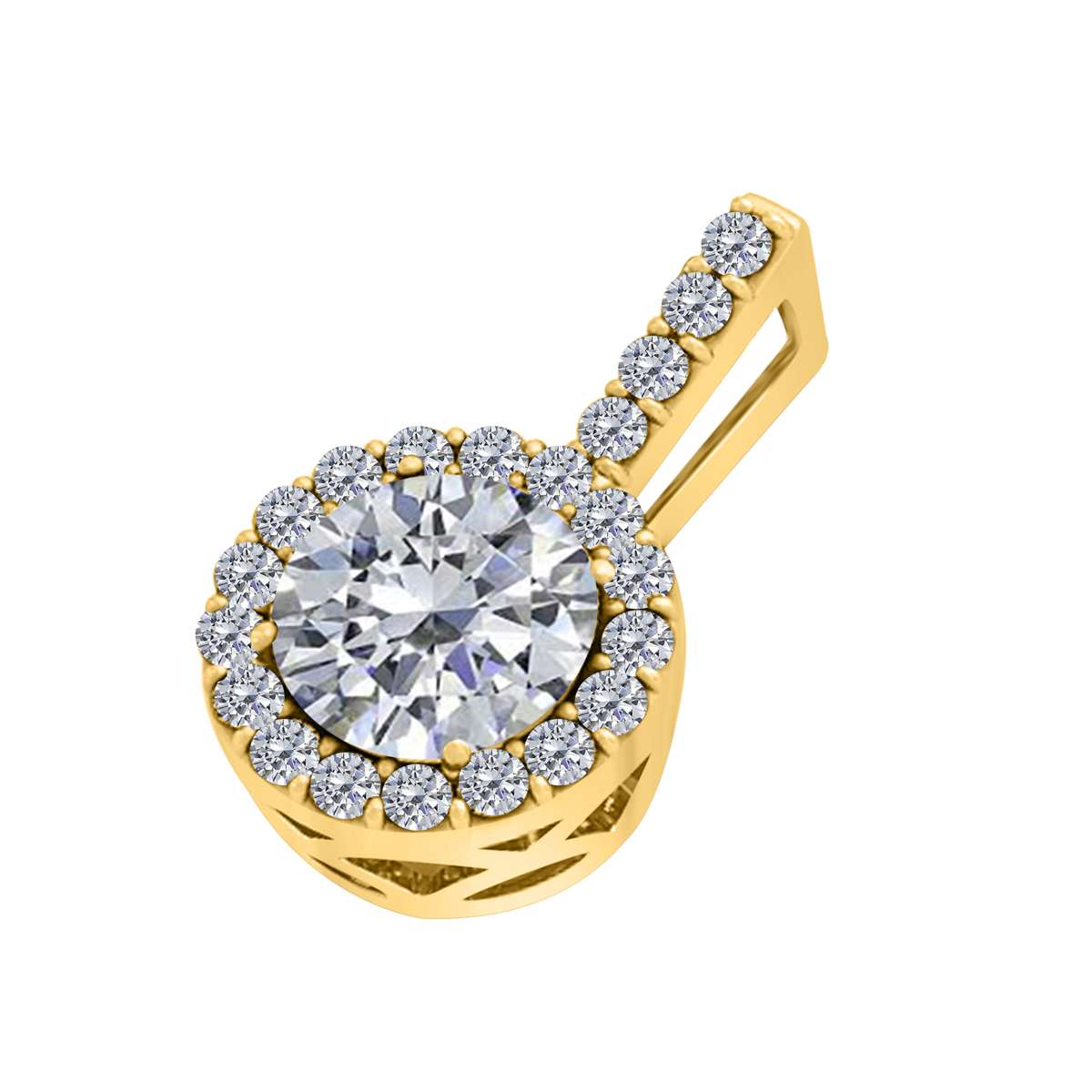3/8 Carat Natural Diamond Halo Pendant Necklace For Women In 14K Rose White & Yellow Gold With 18" Box Chain Mauli Jewels