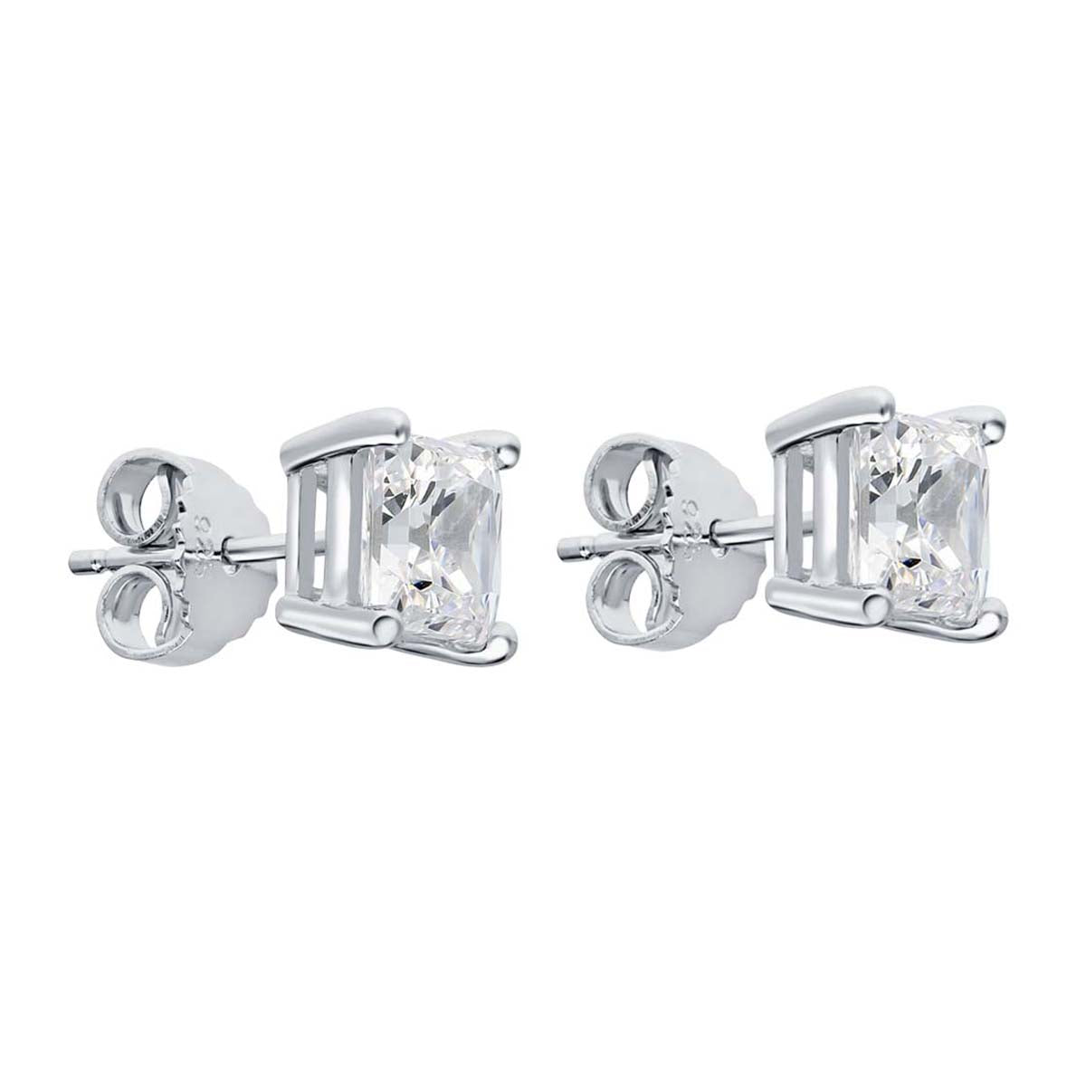 1.00 Carat Princess-Cut Lab-Grown Diamond Square Stud Earrings for Women in 14K White or Yellow Gold Mauli Jewels