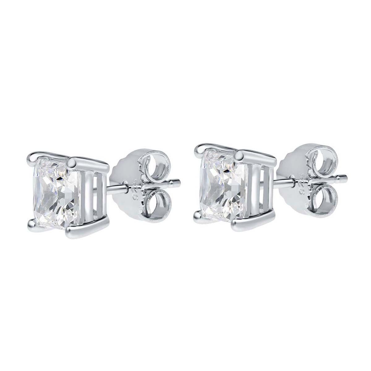1.00 Carat Princess-Cut Lab-Grown Diamond Square Stud Earrings for Women in 14K White or Yellow Gold Mauli Jewels