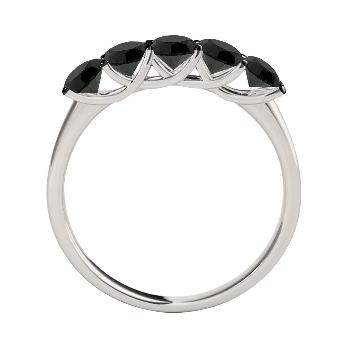 Mauli Jewels 1.00 Carat Five Stone Black Diamond Exquisite Women's Wedding Band Prong-Setting 14K Rose White Yellow Gold Mauli Jewels