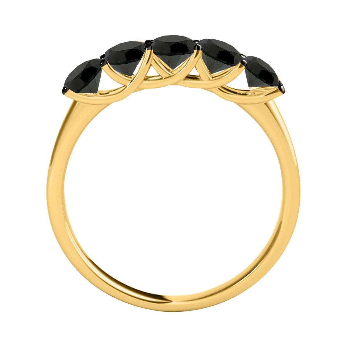 Mauli Jewels 1.00 Carat Five Stone Black Diamond Exquisite Women's Wedding Band Prong-Setting 14K Rose White Yellow Gold Mauli Jewels