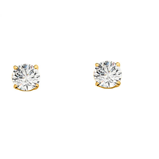 14k Solid Gold Diamond Studs Earrings For Women 0.15 Cttw Brilliant Cut Round Diamond (Color : F-G, Clarity : VS) White Yellow Gold Mauli Jewels