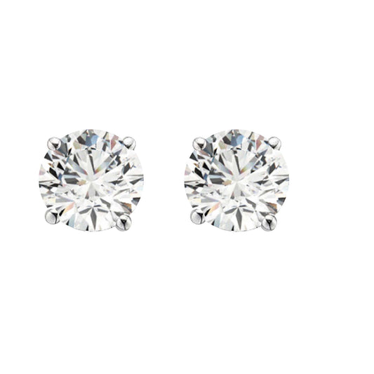 14k Solid Gold Diamond Studs Earrings For Women 0.05 Cttw Brilliant Cut Round Diamond (Color : F-G, Clarity : VS) White Yellow Gold Mauli Jewels