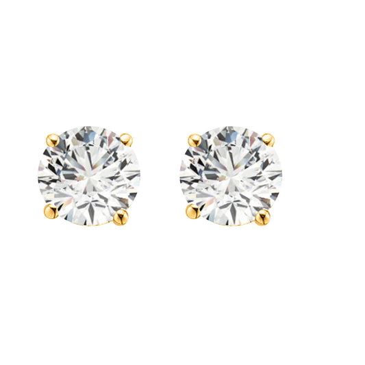 14k Solid Gold Diamond Studs Earrings For Women 0.05 Cttw Brilliant Cut Round Diamond (Color : F-G, Clarity : VS) White Yellow Gold Mauli Jewels