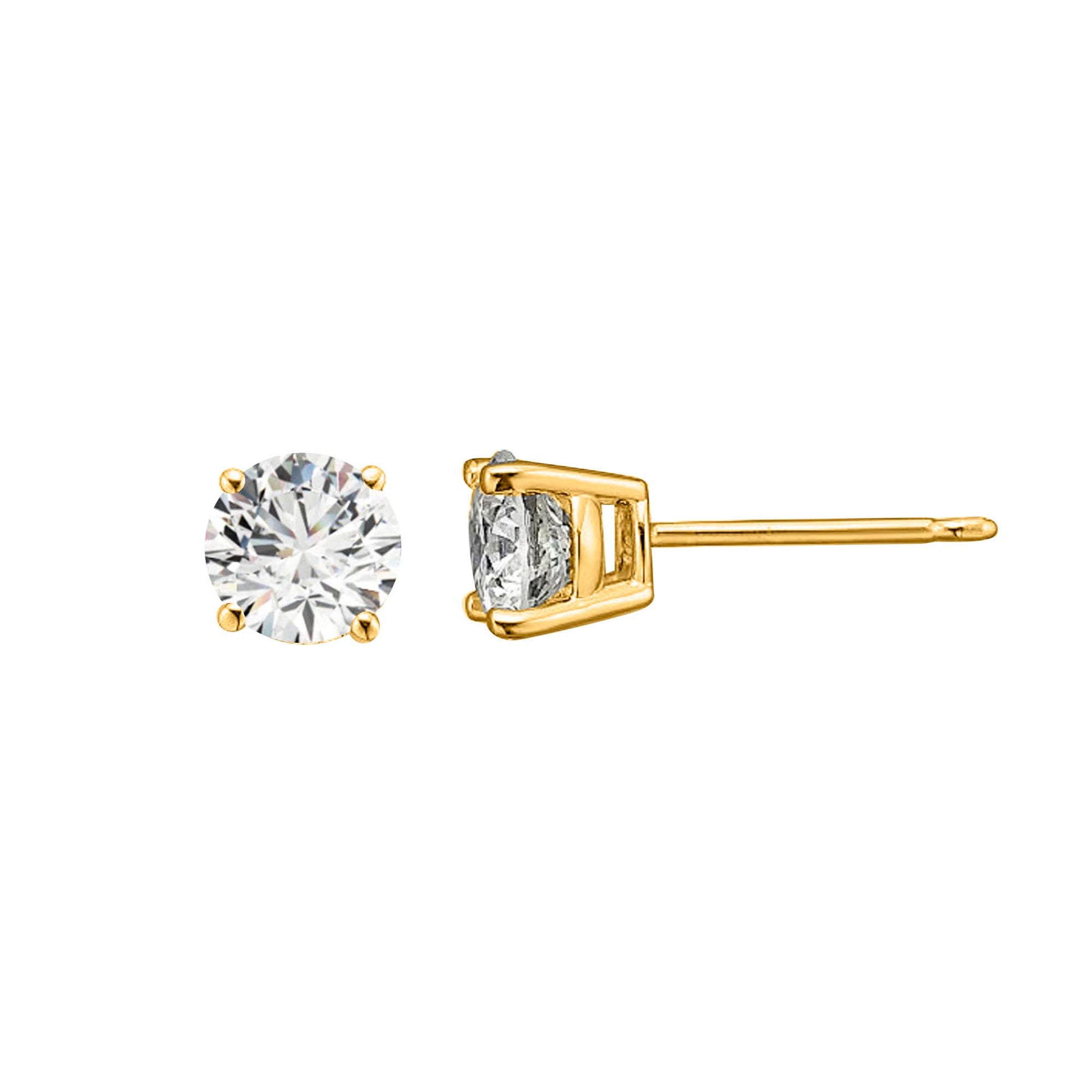 14k Solid Gold Diamond Studs Earrings For Women 0.05 Cttw Brilliant Cut Round Diamond (Color : F-G, Clarity : VS) White Yellow Gold Mauli Jewels