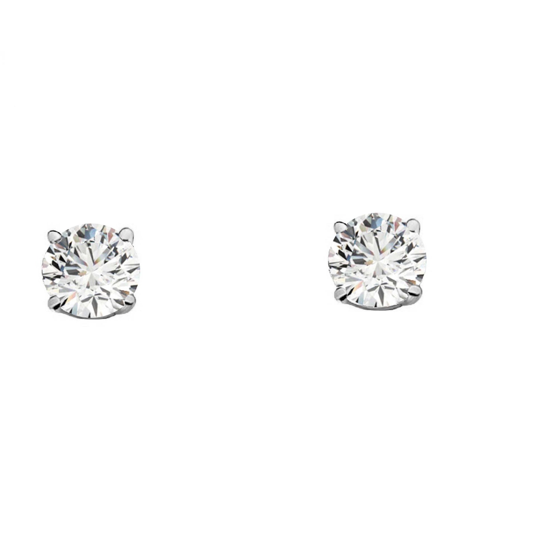 14k Solid Gold Diamond Studs Earrings For Women 0.05 Cttw Brilliant Cut Round Diamond (Color : F-G, Clarity : VS) White Yellow Gold Mauli Jewels