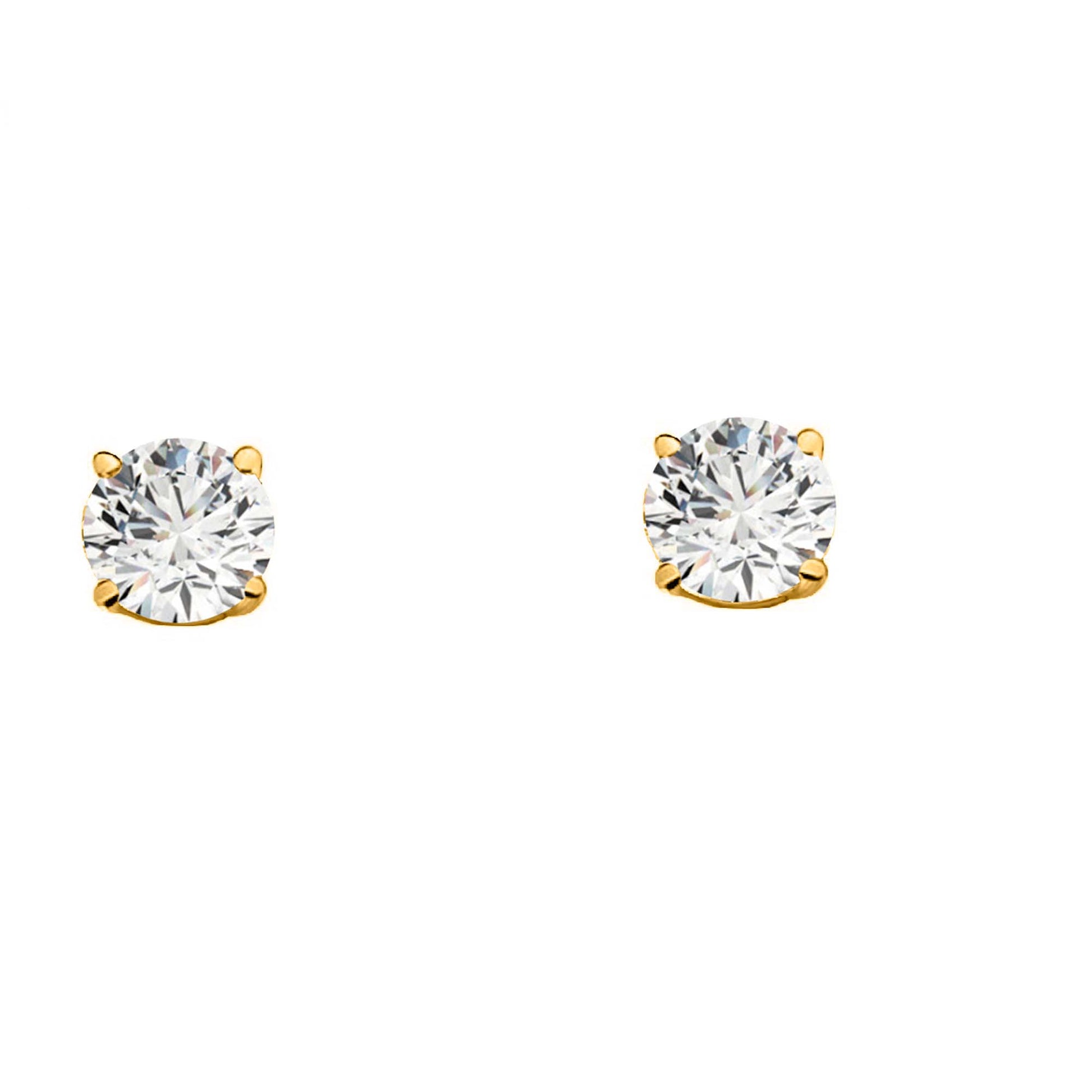 14k Solid Gold Diamond Studs Earrings For Women 0.05 Cttw Brilliant Cut Round Diamond (Color : F-G, Clarity : VS) White Yellow Gold Mauli Jewels