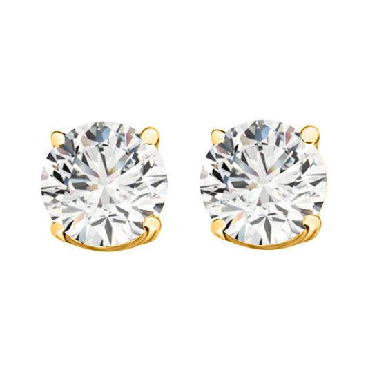 14k Solid Gold Diamond Studs Earrings For Women 1.00 Cttw Brilliant Cut Round Diamond (Color : F-G, Clarity : VS) White Yellow Gold Mauli Jewels
