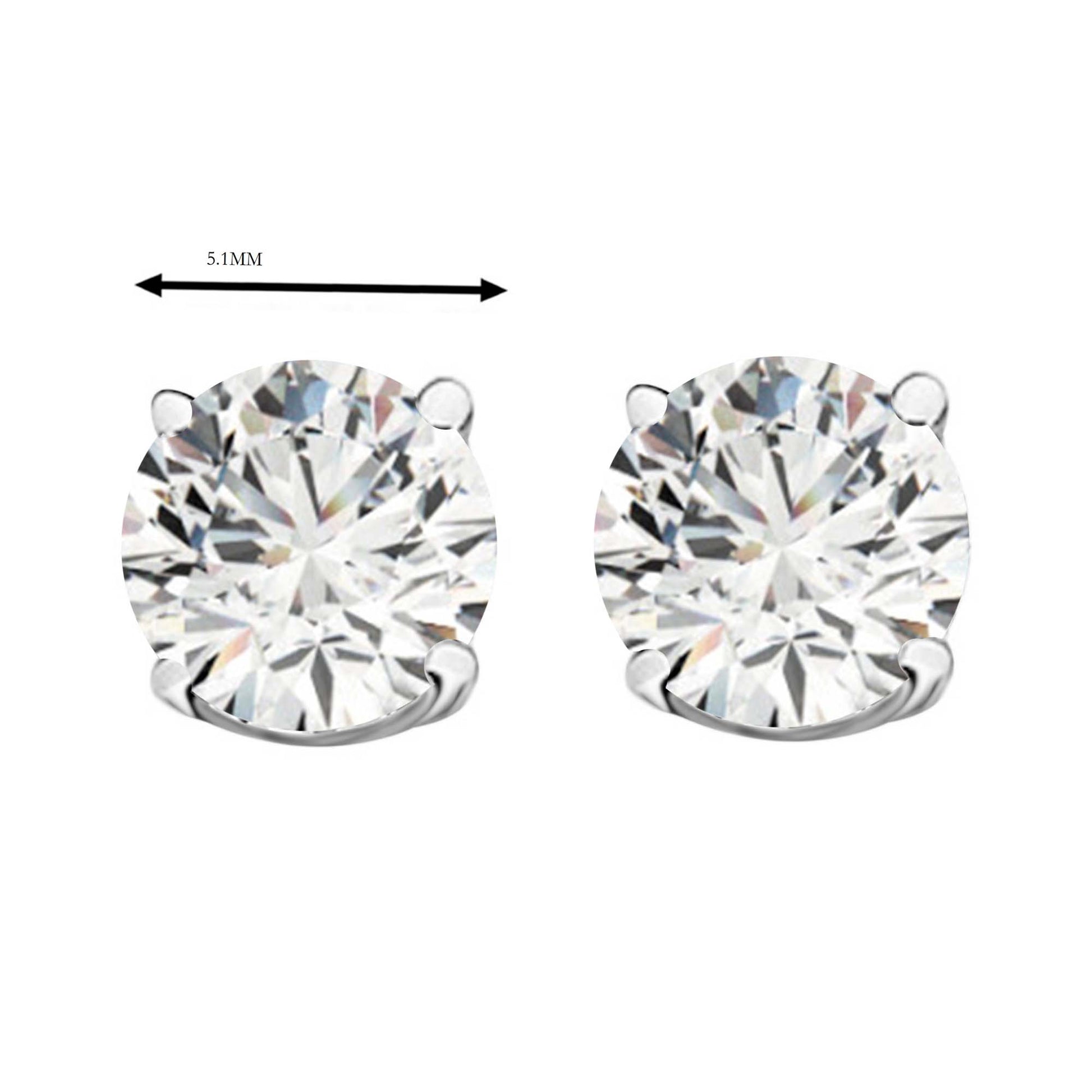 14k Solid Gold Diamond Studs Earrings For Women 1.00 Cttw Brilliant Cut Round Diamond (Color : F-G, Clarity : VS) White Yellow Gold Mauli Jewels