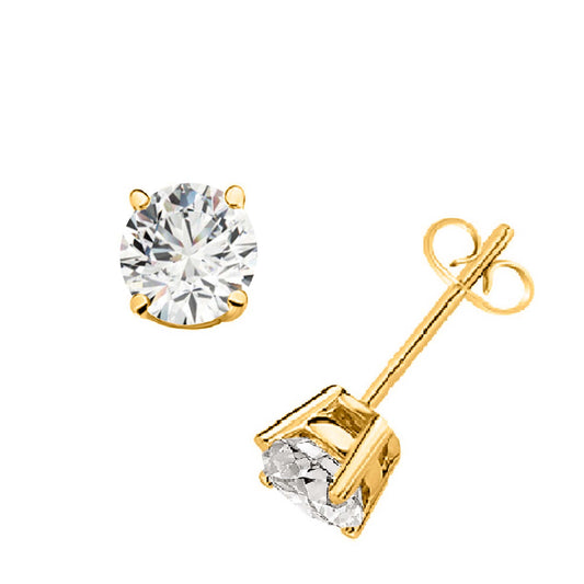 14k Solid Gold Diamond Studs Earrings For Women 0.20 Cttw Brilliant Cut Round Diamond (Color : F-G, Clarity : VS) White Yellow Gold Mauli Jewels