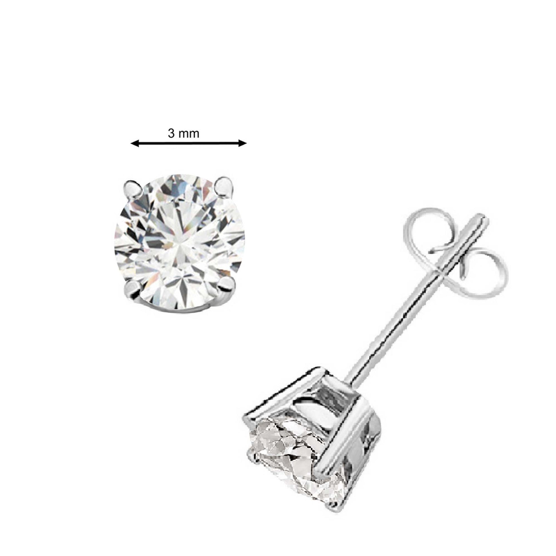14k Solid Gold Diamond Studs Earrings For Women 0.20 Cttw Brilliant Cut Round Diamond (Color : F-G, Clarity : VS) White Yellow Gold Mauli Jewels