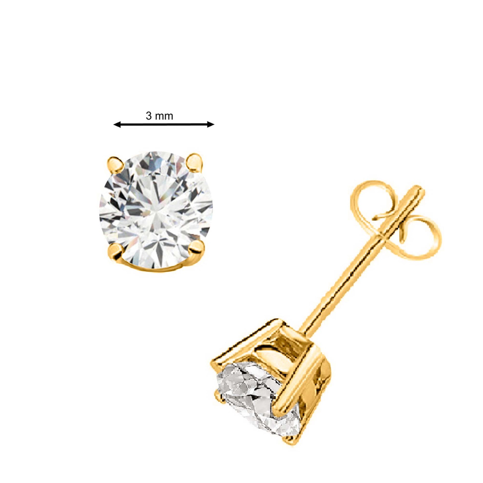 14k Solid Gold Diamond Studs Earrings For Women 0.20 Cttw Brilliant Cut Round Diamond (Color : F-G, Clarity : VS) White Yellow Gold Mauli Jewels