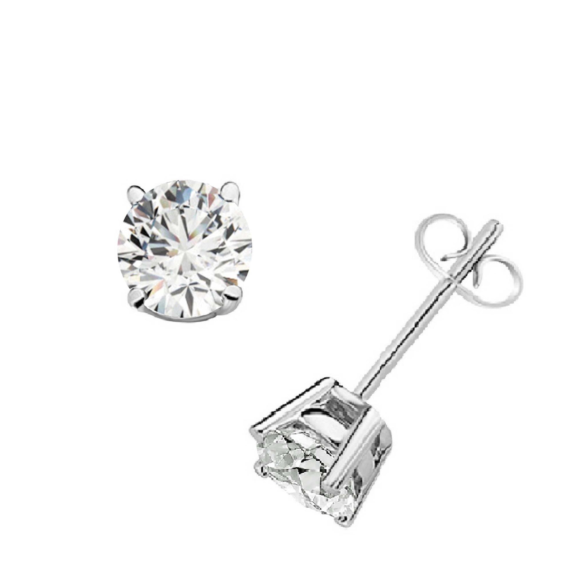 14k Solid Gold Diamond Studs Earrings For Women 0.30 Cttw Brilliant Cut Round Diamond (Color : F-G, Clarity : VS) White Yellow Gold Mauli Jewels