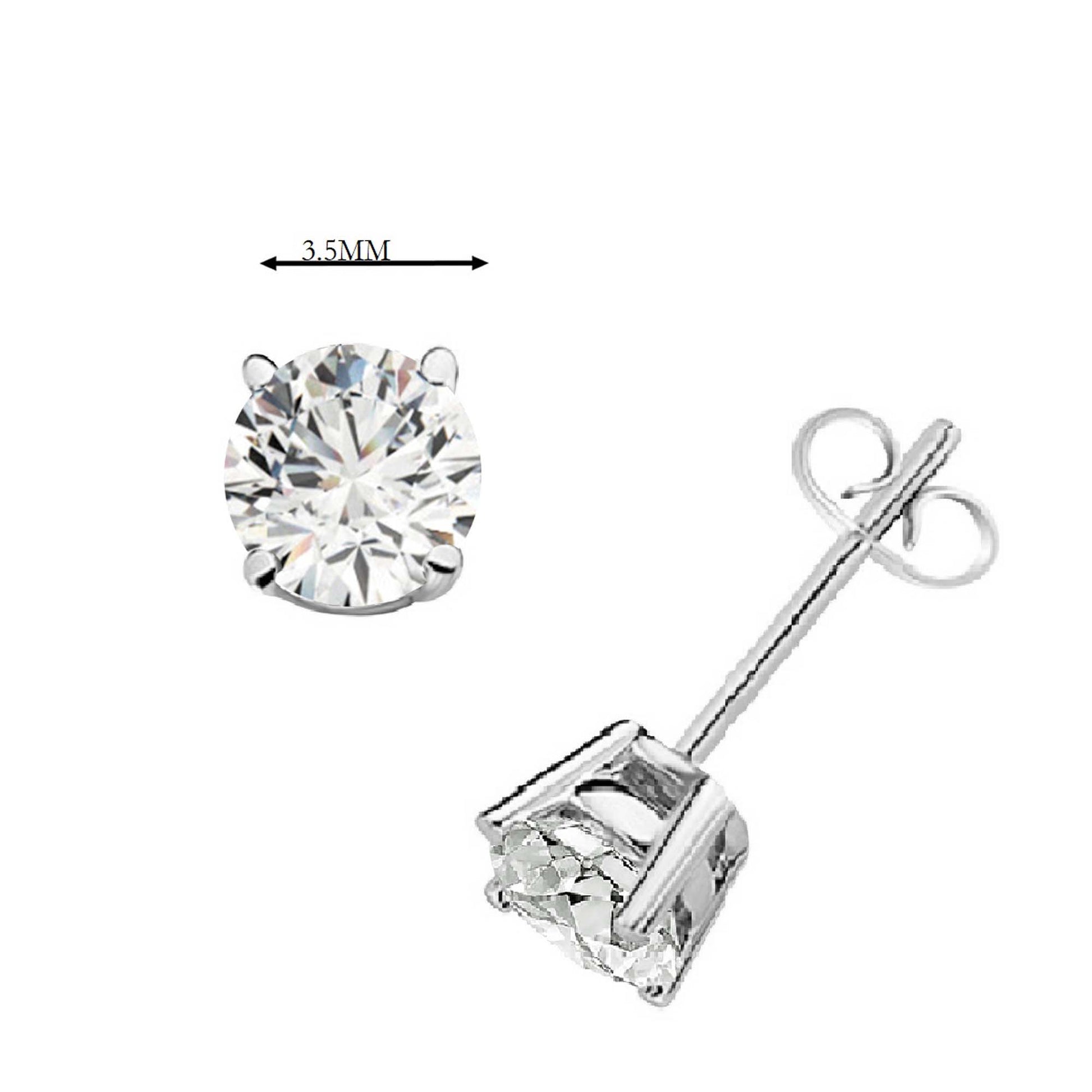 14k Solid Gold Diamond Studs Earrings For Women 0.30 Cttw Brilliant Cut Round Diamond (Color : F-G, Clarity : VS) White Yellow Gold Mauli Jewels