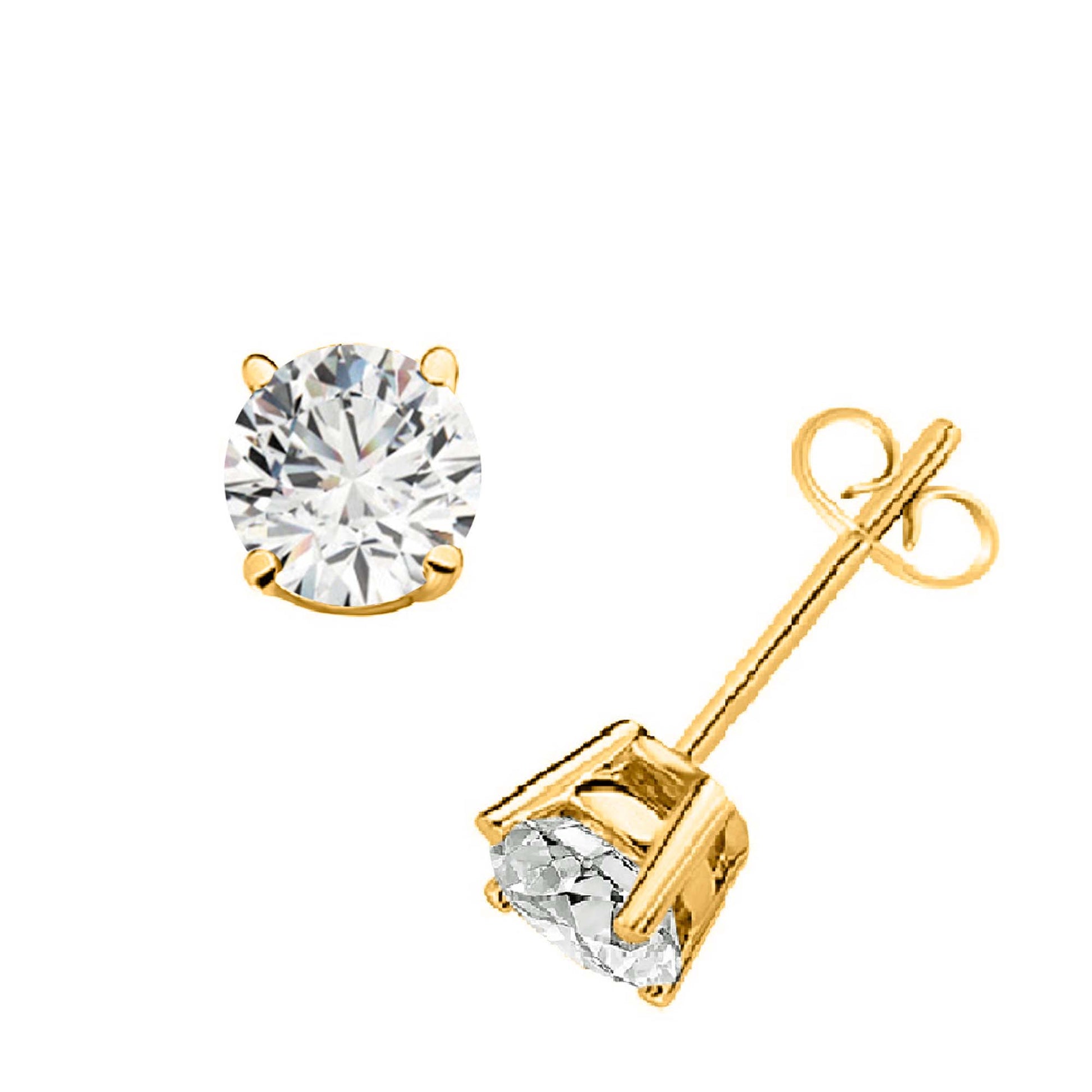 14k Solid Gold Diamond Studs Earrings For Women 0.40 Cttw Brilliant Cut Round Diamond (Color : F-G, Clarity : VS) White Yellow Gold Mauli Jewels