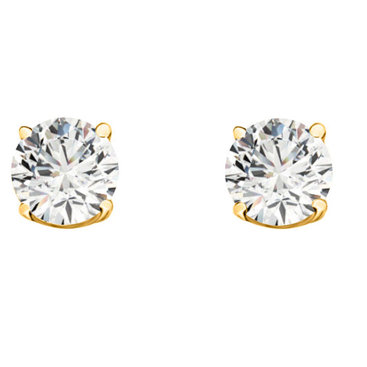 14k Solid Gold Diamond Studs Earrings For Women 0.50 Cttw Brilliant Cut Round Diamond (Color : F-G, Clarity : VS) White Yellow Gold Mauli Jewels