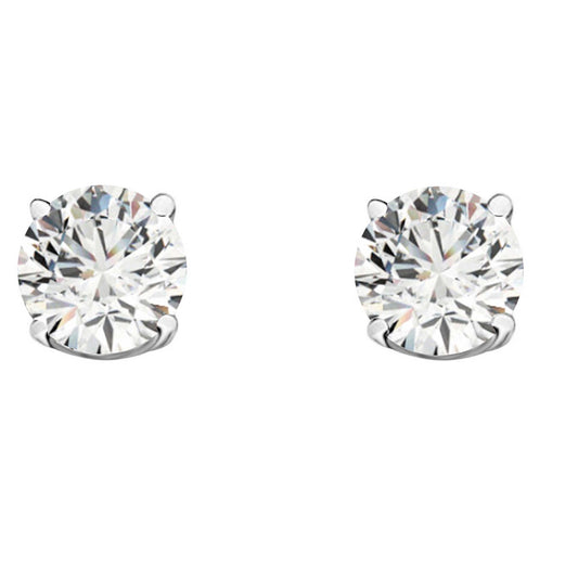 14k Solid Gold Diamond Studs Earrings For Women 0.60 Cttw Brilliant Cut Round Diamond (Color : F-G, Clarity : VS) White Yellow Gold Mauli Jewels