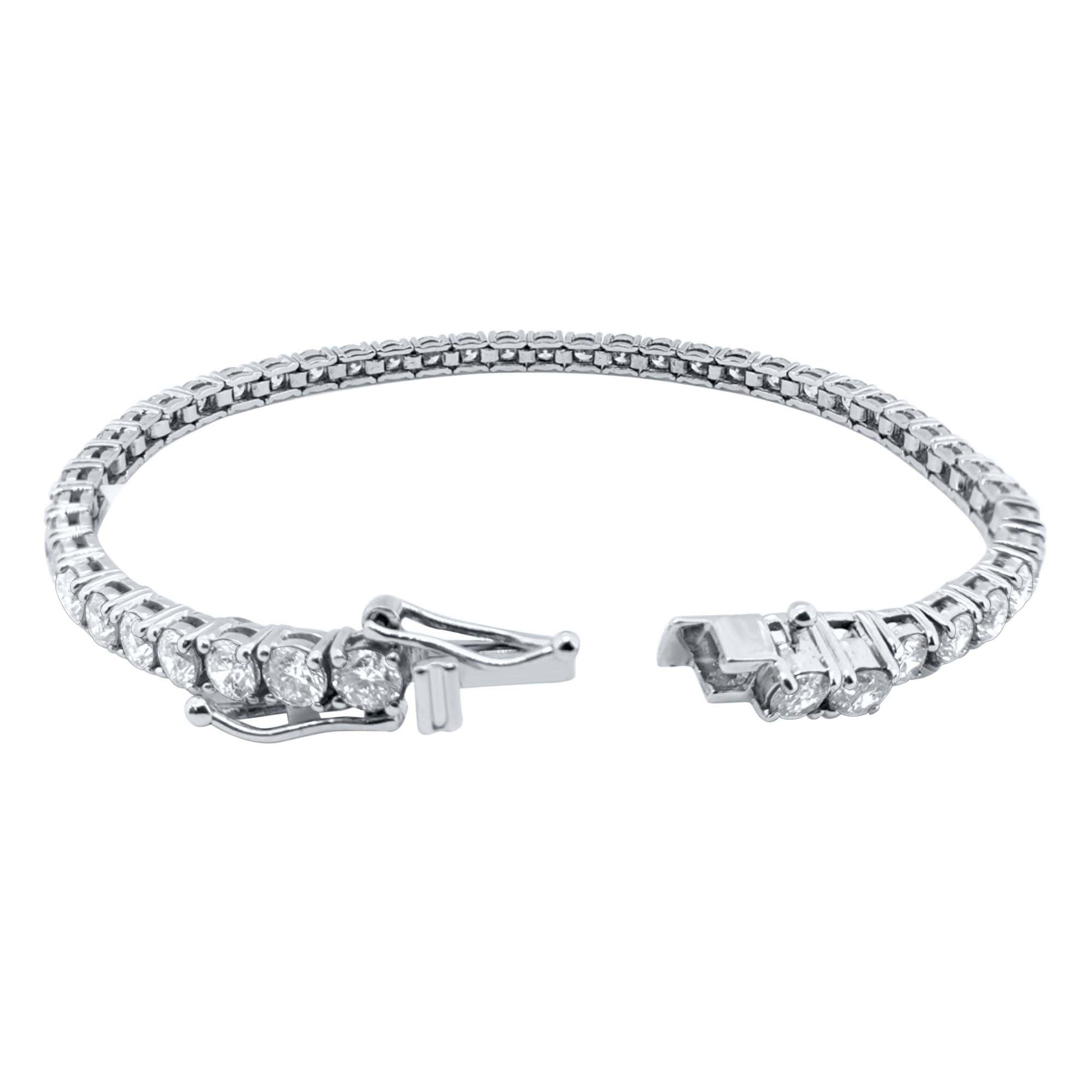 Diamond Tennis Brilliant-Cut Luxury Bracelet in Lab-Grown 14K Gold (F-G/VS1) 4.00 Ct Mauli Jewels